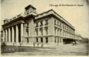 Chicago & northwestern depot rppc buggy