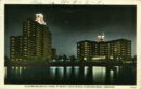 Edgewater beach hotel at night