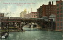 Elevated rr jackknife bridge over chciago river