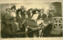 Photo booth white city group donkey cart