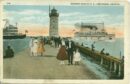 Us lighthouse with steamer