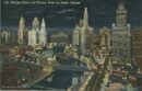 Wacker drive and chicago river by night 140 linen